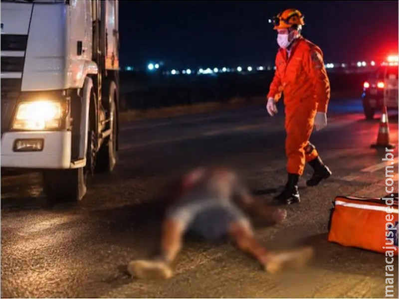 Homem de 26 anos morre após ser atropelado por caminhão na MS-306