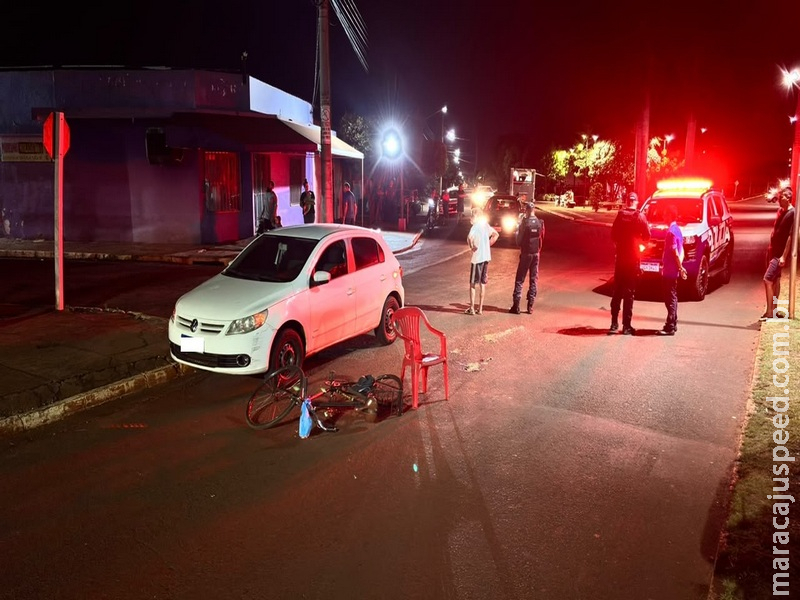 Idoso de 71 anos fica em estado grave após ser atingido por carro em Rio Brilhante