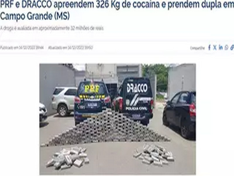 Minutos depois de chegar à Denar, cocaína apreendida até pela PRF era negociada