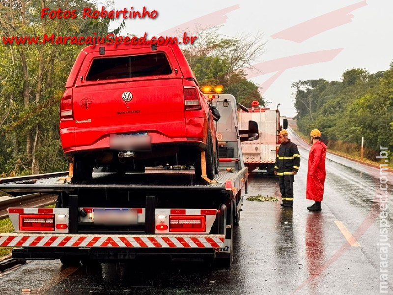Motorista desvia de animal silvestre, perde o controle e capota veículo na MS-157 em Maracaju