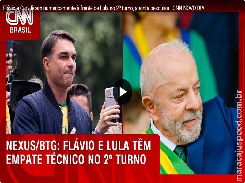 Nexus/BTG: Flávio e Cury ficam numericamente à frente de Lula no 2º turno