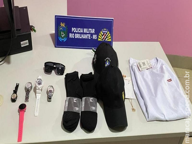 PM de Rio Brilhante recupera vestuário e acessórios furtados de loja na Vila Fátima
