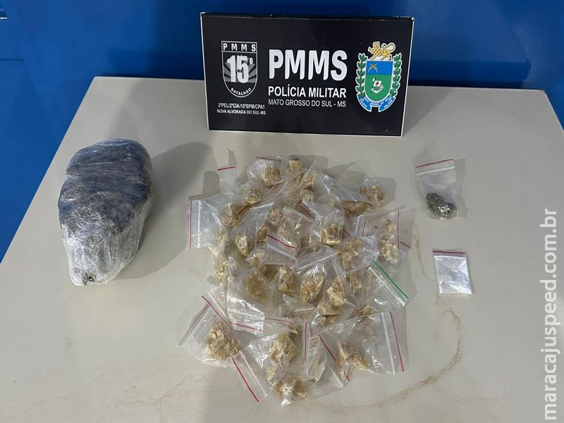 PM intercepta entrega de drogas vinda da capital e prende trio em Nova Alvorada do Sul