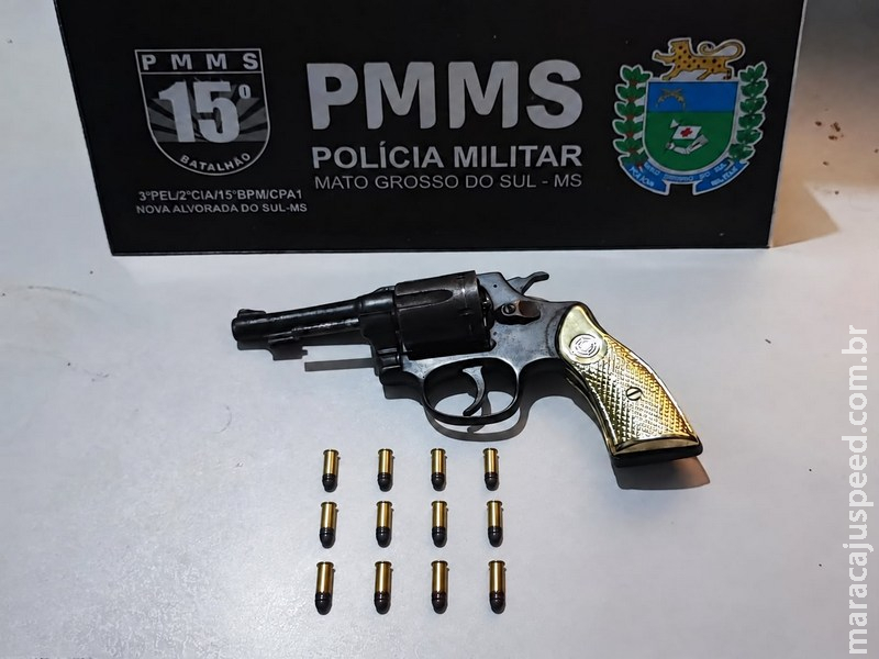Polícia Militar apreende revólver com munições deflagradas em frente a conveniência em Nova Alvorada do Sul