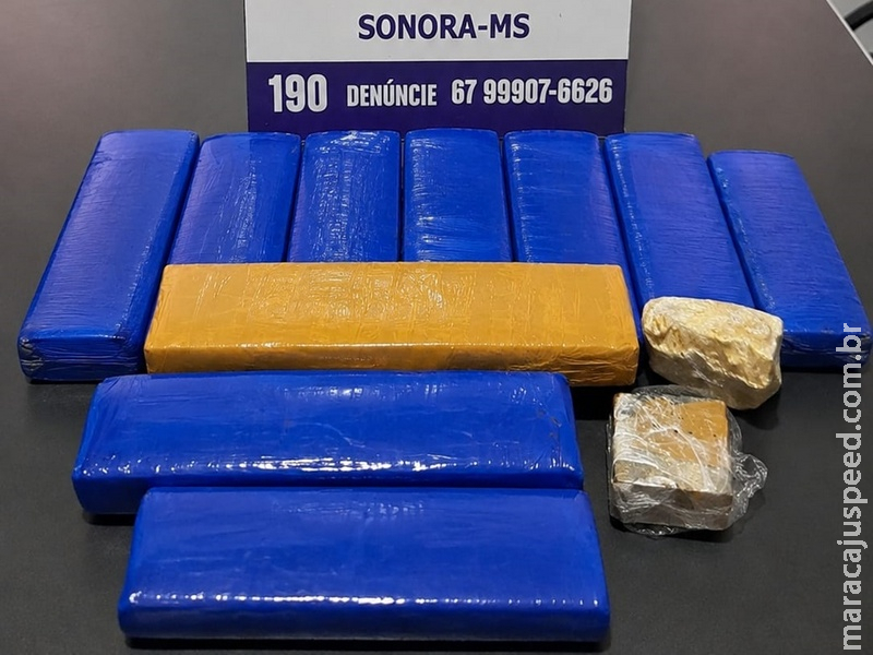 Polícia Militar e PRF apreendem mais de 10 quilos de drogas durante fiscalização em Sonora
