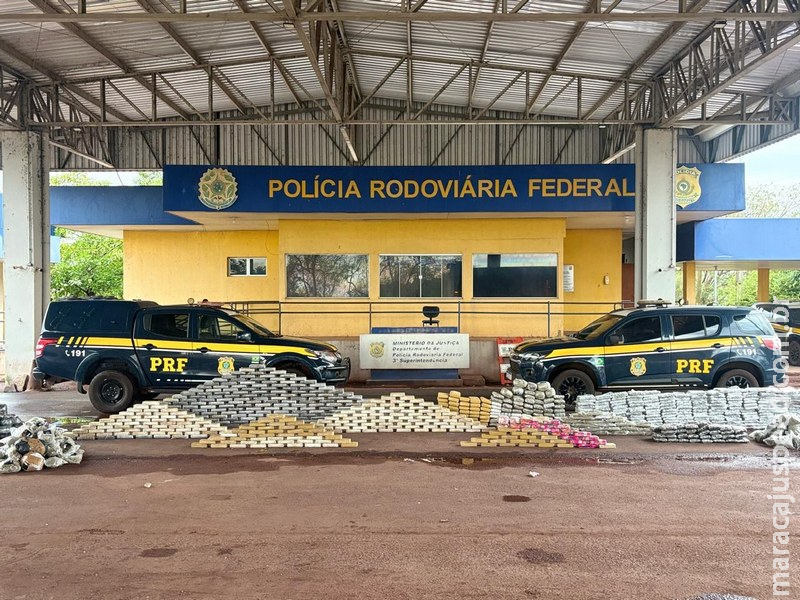 PRF apreende quase uma tonelada de drogas durante fiscalização em Miranda/MS