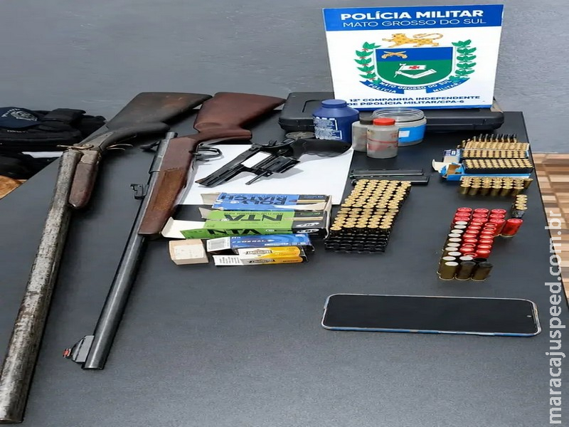 Violência doméstica termina com apreensão de três armas e munições no interior de MS