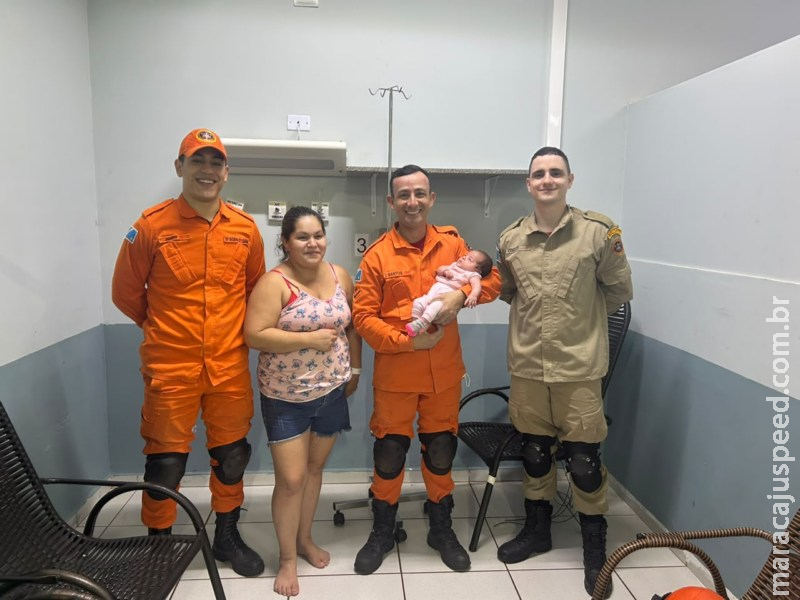 Bombeiros salvam recém-nascida engasgada com leite materno frente ao quartel em Maracaju