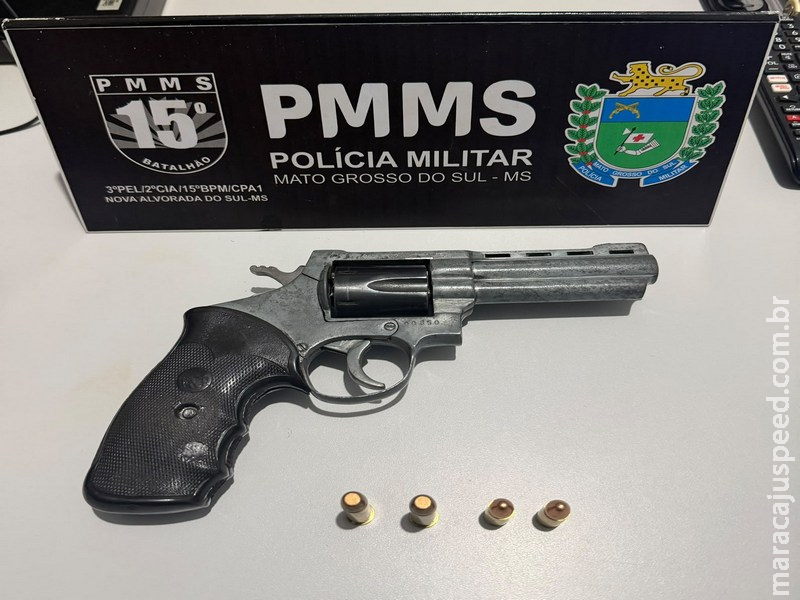Flagrante na Contramão: PM prende homem com revólver argentino e munição de uso restrito em Nova Alvorada do Sul