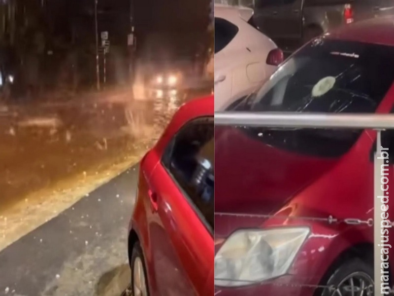 Granizo do tamanho de bolas de tênis causa estragos em carros e imóveis no Paraguai