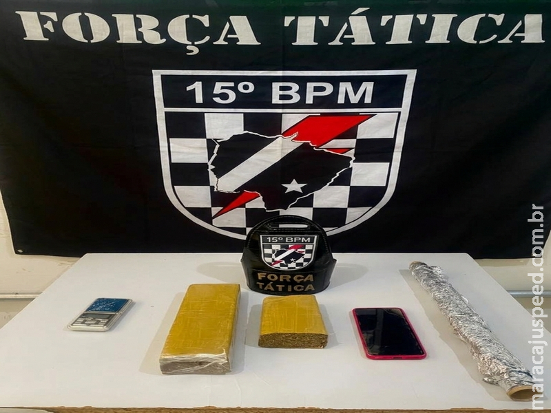 Guerra de Facções: Sobrevivente de atentado é preso pela Força Tática com 1,4 kg de maconha na Vila Adrien em Maracaju