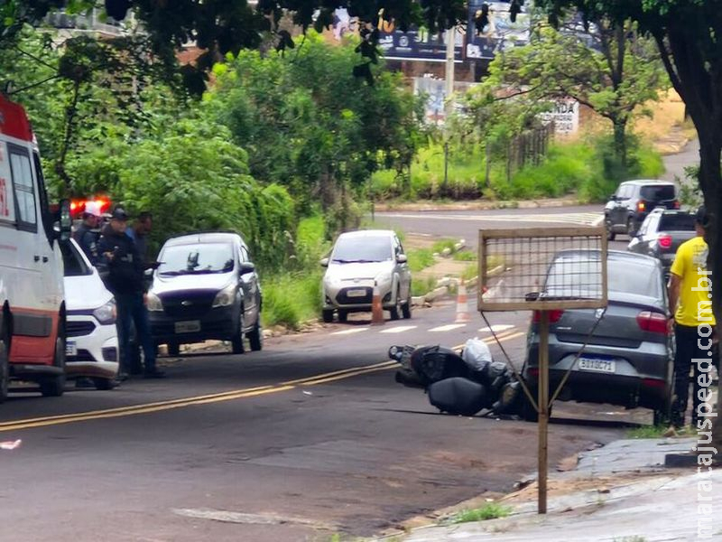 Motociclista sofre fratura exposta em acidente na Spipe Calarge 