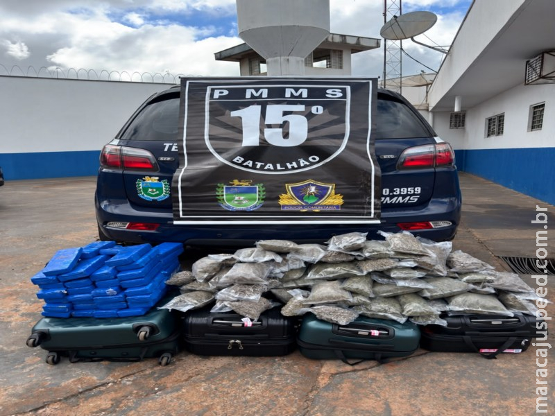 Polícia Militar apreende cerca de 54 kg de drogas e prende casal na rodoviária de Nova Alvorada do Sul