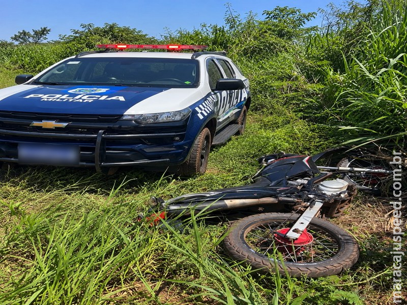 Polícia Militar recupera motocicleta furtada em terreno baldio em Nova Alvorada do Sul