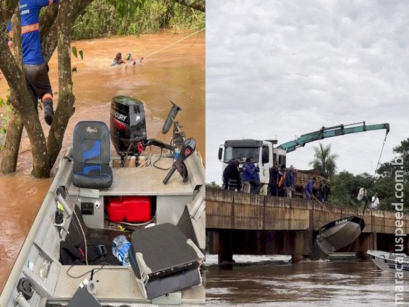 Policial de folga e amigo resgatam mulher após barco virar no Rio Dourados